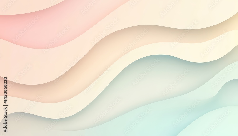 Fototapete abstract pastel gradient background with wavy layers for digital design and modern art with smooth t