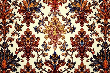 Large-scale damask, bold scrolls & arabesques, damask, brocade