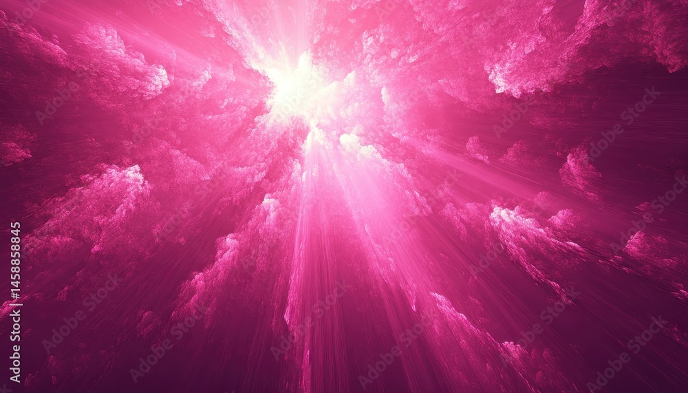 Poster abstract pink light burst with glitter and particle effects creating a bright radiant and dreamy bac