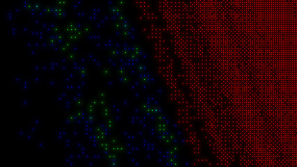 Digital Matrix Lights - Abstract LED Dot Grid in RGB Colors -  Red, Green, Blue