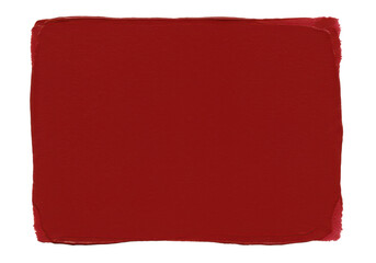 Crimson Square A bold red paint swatch with textured edges on black
