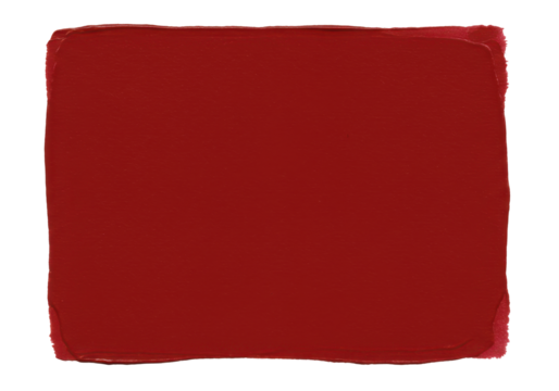 Crimson Square A bold red paint swatch with textured edges on black