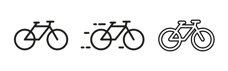 Fototapeta premium Bicycle icon. Two-wheeled bike vector illustration. Transportation and motion symbol for eco-friendly travel, cycling sports or fitness design. Urban mobility pictogram.