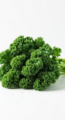 Fresh Green Parsley Bunch on White Background