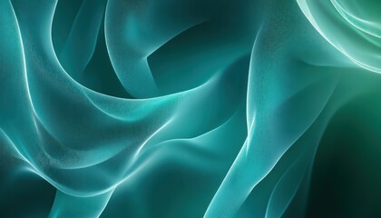Obraz premium Abstract Teal Green Wavy Patterned Background with Decorative Lighting for Modern Graphic Designs