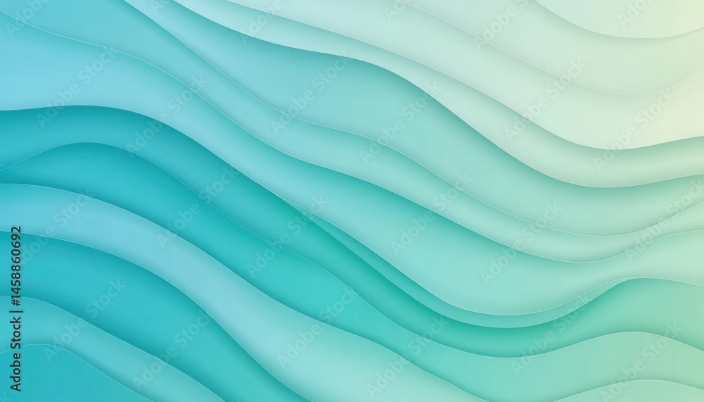 Leinwandbilder abstract wavy background with gradient lines in shades of blue and green fluid art design with soft 