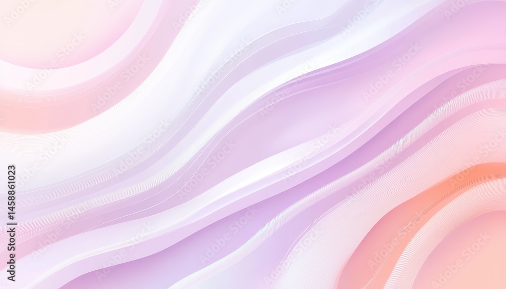 Leinwandbilder Abstract Wavy Gradient Background Texture in Pastel Pink Purple and White Color with Smooth Lines for Modern Design Template Backdrop