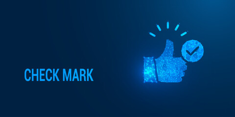 PrintLow Poly Check Mark Icon – Geometric Green Tick Symbol in Modern Minimal Polygonal Style