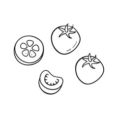 Tomato ring art vegetable icon vector illustration