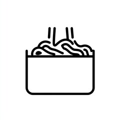Cooking Pasta, Simple Line Art Illustration, in Bowl, Easy Recipe, Stock Photo