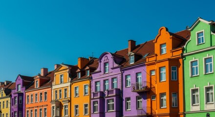 Fototapeta premium Colorful Houses in a Historic European Town