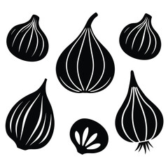 Garlic silhouette isolated icon vector illustration