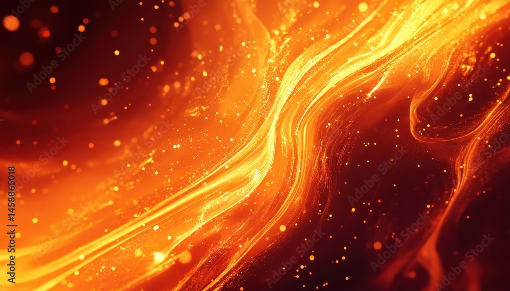 Fototapete Dynamic Orange Swirling Lines Abstract Background with Glowing Light Effect Flowing Energy and Deep Orange Color Palette