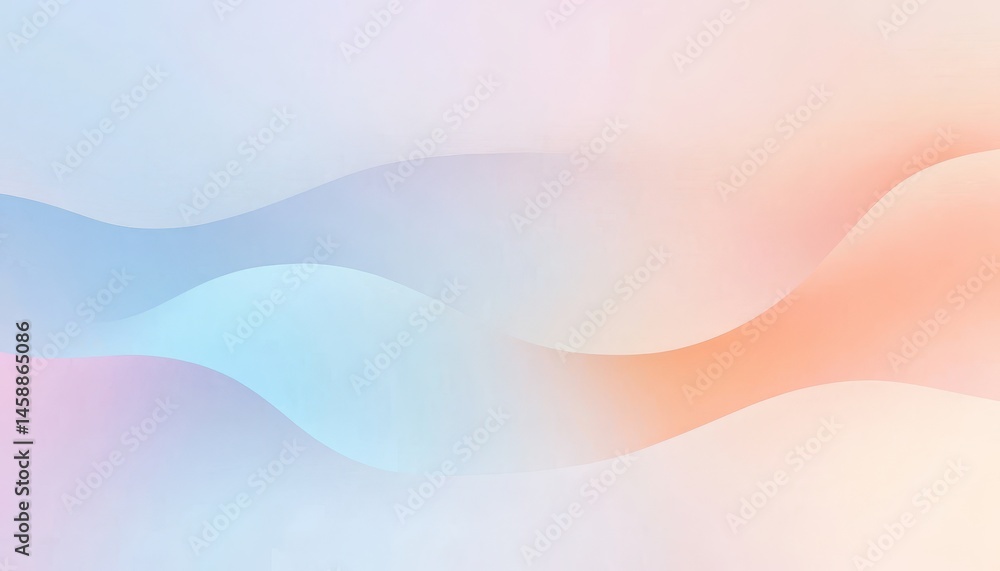 Poster elegant abstract background with flowing waves in soft pastel colors gentle gradient of blue pink an