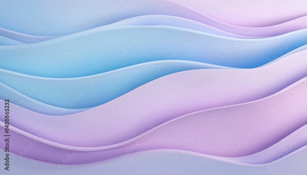 Poster elegant abstract background with soft pastel gradient waves in blue and purple