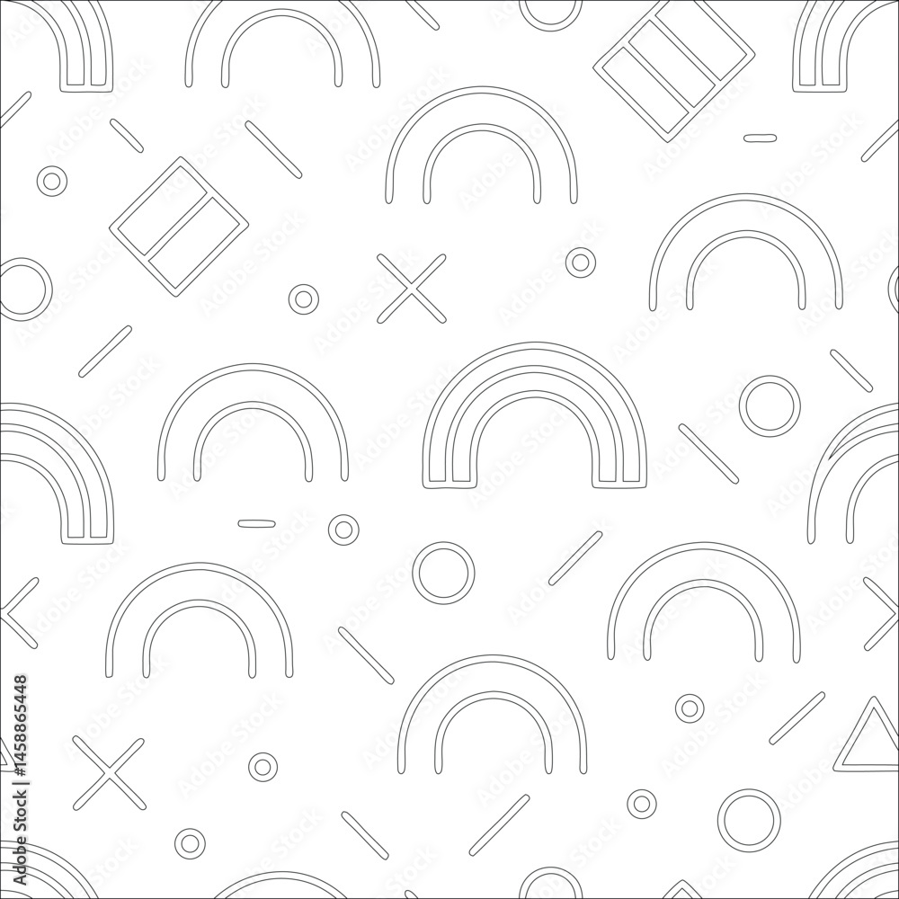 Poster seamless pattern with abstract lines