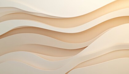 Obraz premium Elegant Beige Abstract Waves Background with Smooth Layered Curves in a Modern Minimalist Design