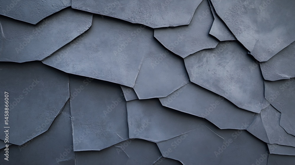 Poster Abstract dark gray textured wall with overlapping irregular polygonal shapes, creating a modern and geometric pattern ideal for backgrounds or design projects. : Generative AI