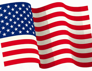 Flat Simplified American Flag Vector Graphic