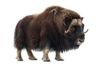 Majestic Muskox A portrait of resilience standing strong in the Arctics embrace