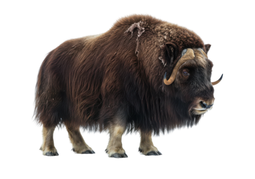 Majestic Muskox A portrait of resilience standing strong in the Arctics embrace