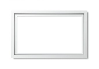 Obraz premium A simple white rectangular frame with a double border and soft shadow on a white background