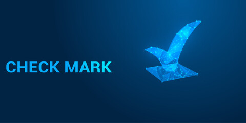 PrintLow Poly Check Mark Icon – Geometric Green Tick Symbol in Modern Minimal Polygonal Style