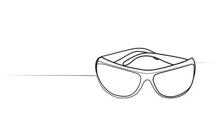 continuous one line drawing of glasses. vector