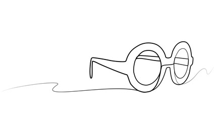 continuous one line drawing of glasses. vector
