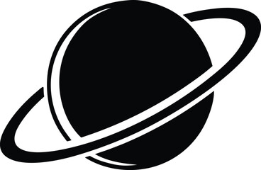 planet with ring silhouette vector illustration, Saturn Silhouette © Ash