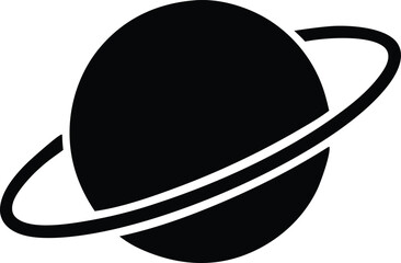 planet with ring vector, Saturn Silhouette