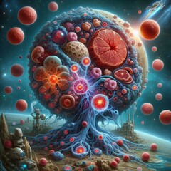 Biological Microscopic Science Fiction Art Picture