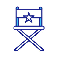 Director Chair with Star Icon Representing Filmmaking and Movie Production Leadership