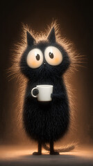 Fototapeta premium black and white cartoon sheep