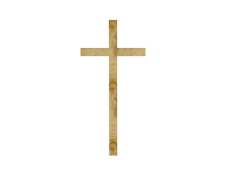 wooden cross on white background