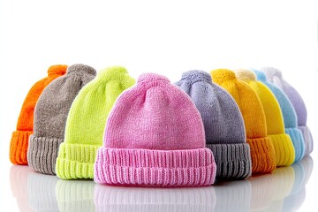 Baby hats isolated on white background
