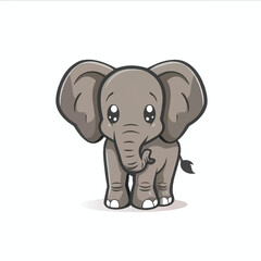 Obraz premium A cute of elephant vector illustration