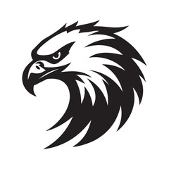 Obraz premium Fierce and detailed eagle face vector with sharp eyes and bold lines, perfect for mascot or sports logos.