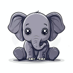 Obraz premium A cute of elephant vector illustration