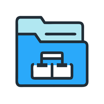 File Folder Icon Representing Document Organization and File Management System