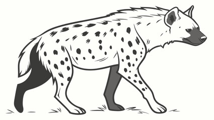 Fototapeta premium Vector hyena with distinctive spots, showcasing its unique features and posture. artwork captures essence