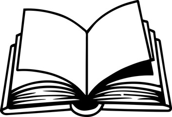 open book vector icon outline illustration