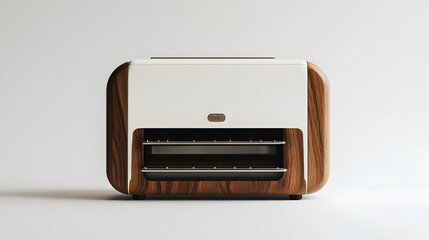 Fototapeta premium Retro Toaster with White Wood Kitchen.