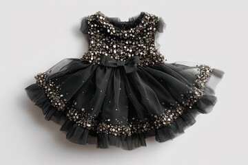 Black baby dress isolated on white background