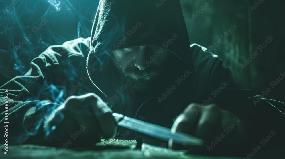 Poster hacker breaking into secured system