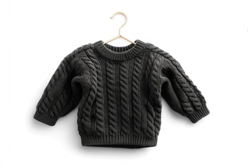 Black baby sweater isolated on white background