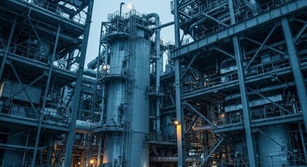 Steel Industrial Plant at Night