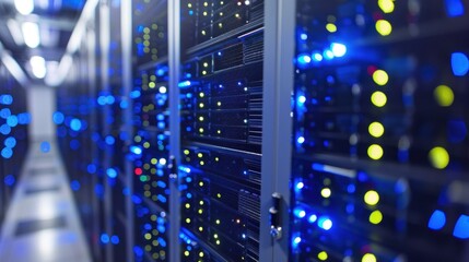 Flat design vector of secured server network