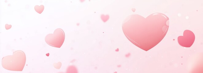 Delicate hearts in soft pastel pink