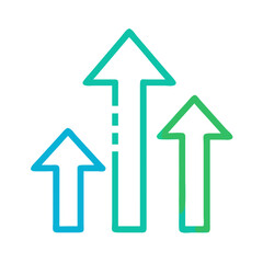 Growth Arrows Icon Representing Business Growth and Financial Progress
